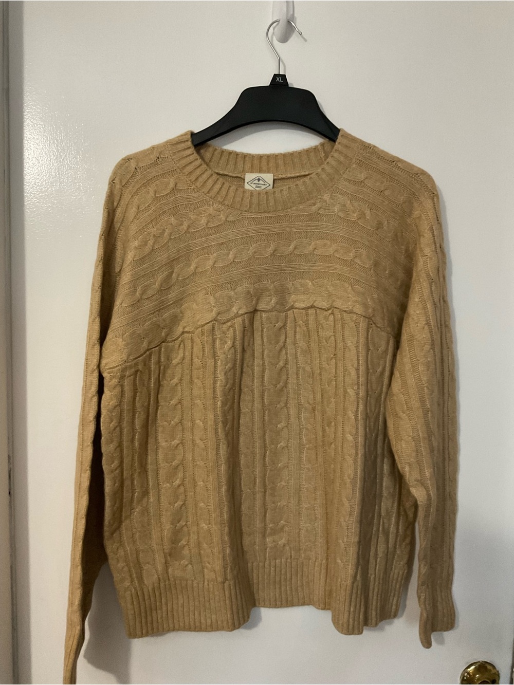 St. John's Bay Camel Cable-Knit Crewneck Sweater